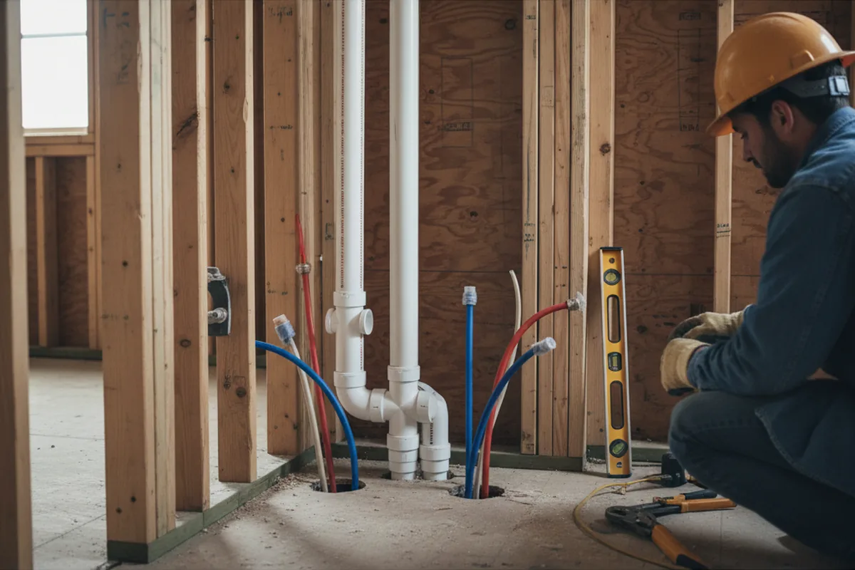 Drain and supply rough-in during Garbage Disposal Repair in Monetta